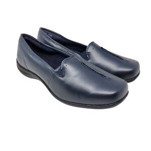 Easy Street Comfort Wave Womens Shoes Navy 8.5 WW Purpose Loafer Slip On